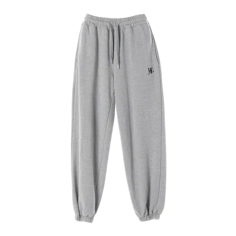 [BUNJANG] Wooalong Grey Logo Sweat Jogger Pants M / 우알롱 그레이 로고 스웻 조거팬츠 M