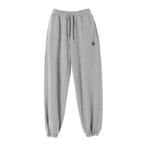 [BUNJANG] Wooalong Grey Logo Sweat Jogger Pants M / 우알롱 그레이 로고 스웻 조거팬츠 M