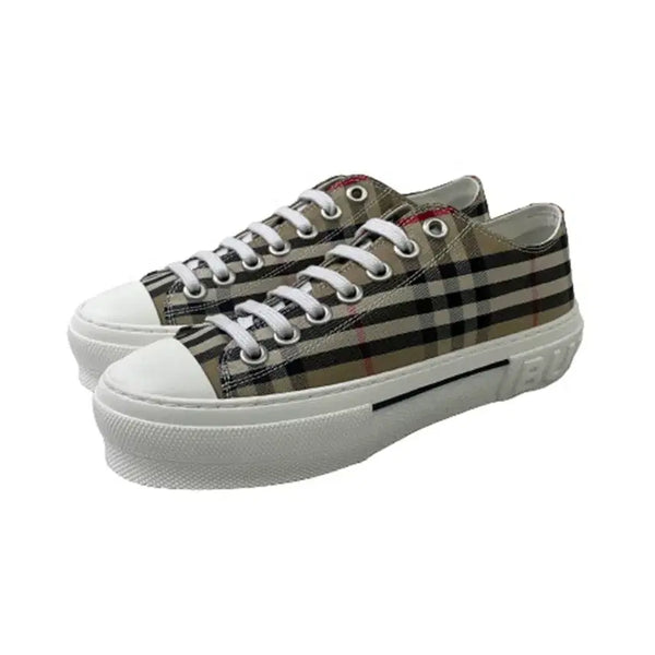 [BUNJANG] Burberry Check Cotton Low Top Sneakers BEIGE / [새상품정품] 버버리 체크 코튼 로우탑 8049745