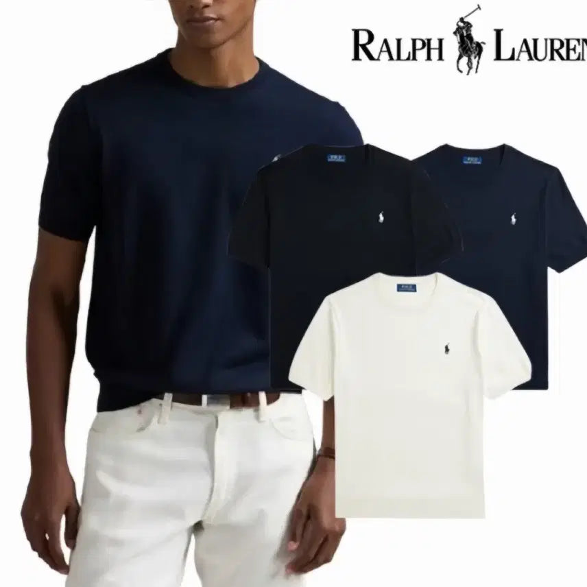 [BUNJANG] Polo Ralph Lauren Men's Pima Cotton Cable Short Sleeve Knit Sweater / 새상품/정품) 폴로 남성 피마코튼 케이블 반팔 니트