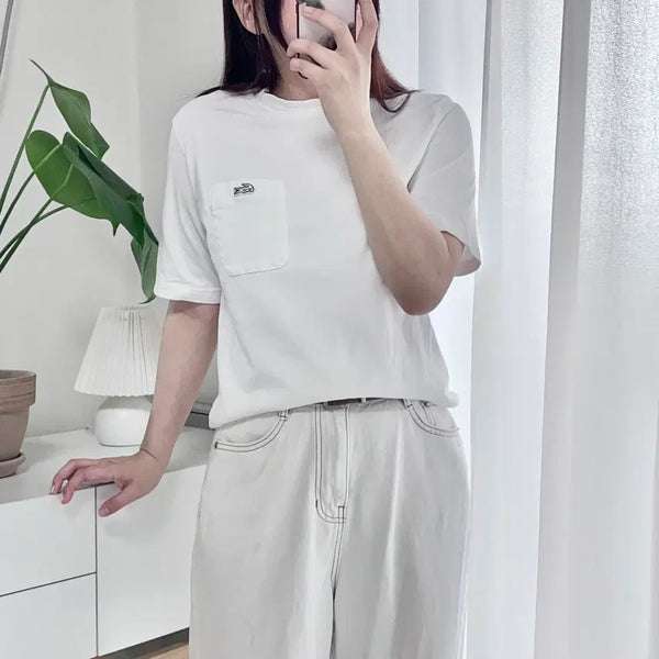 [BUNJANG] Lacoste White Pocket Short Sleeve T-Shirt (L) / 라코스테 화이트 포켓 반팔티 [ L ]