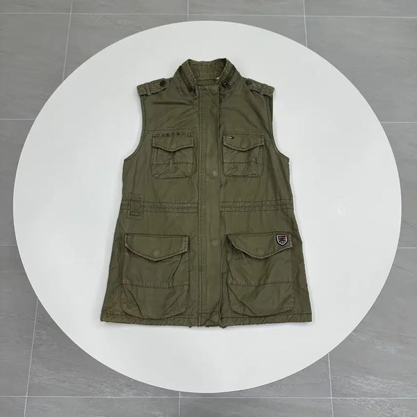 [BUNJANG] Tommy Hilfiger Utility Military Vest Khaki XS / 타미힐피거 유틸리티 밀리터리 베스트 조끼 XS