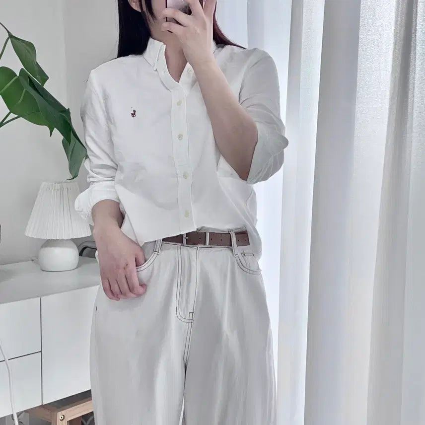 [BUNJANG] Polo Ralph Lauren White Multi-Pony Embroidered Shirt L (14-16) / 폴로 화이트 / 멀티포니 셔츠 [ L(14-16) ]