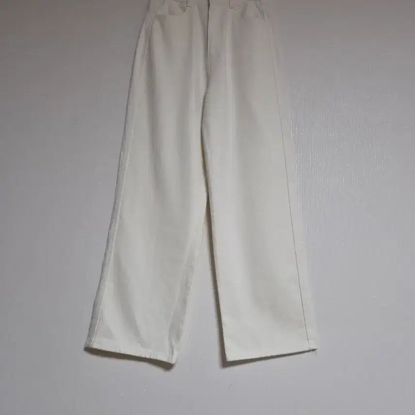 [BUNJANG] Blossom 2021 Milky White Cotton Denim Wide Long Pants (Size 26-27) / BLOSSOM블러썸2021면데님 와이드 롱팬츠26~27