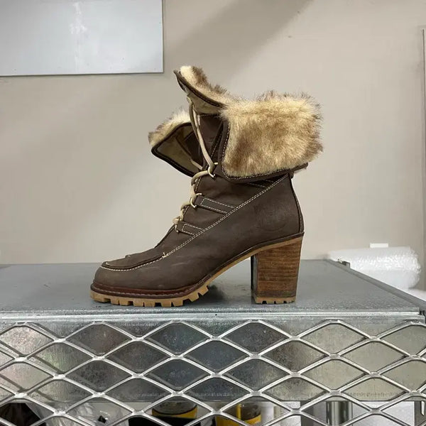 [BUNJANG] Hunter Lace-up Fur Boots Size 36 / 헌터 레이스업 퍼 부츠 36 (gr-5624)
