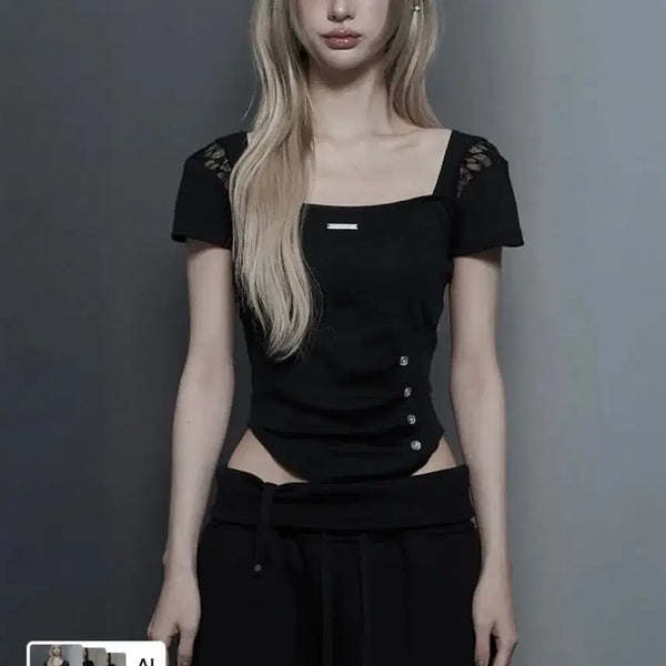[BUNJANG] ETEOSEME Pintuck Top Black / 에트오소메 핀턱 탑 블랙