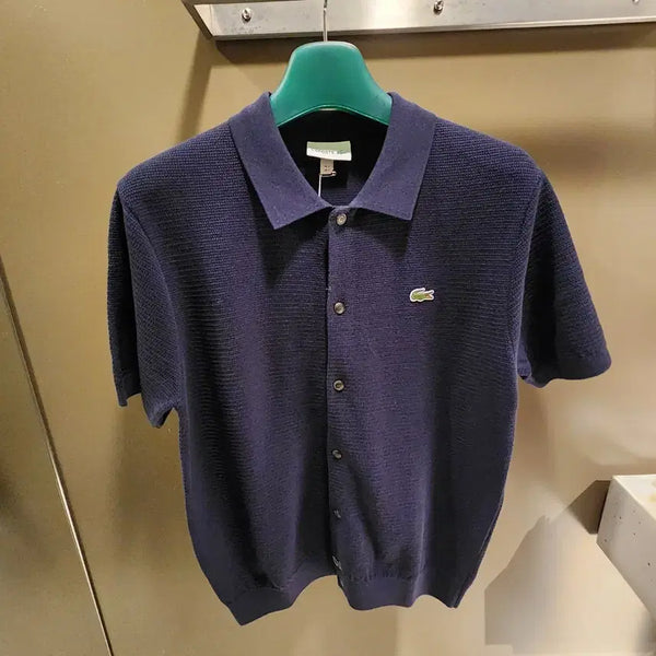 [BUNJANG] Lacoste Men's Scasi Short-Sleeve Cardigan Knit / (새상품) 라코스테 남성 스카시 폴로 반팔 가디건 (니트)