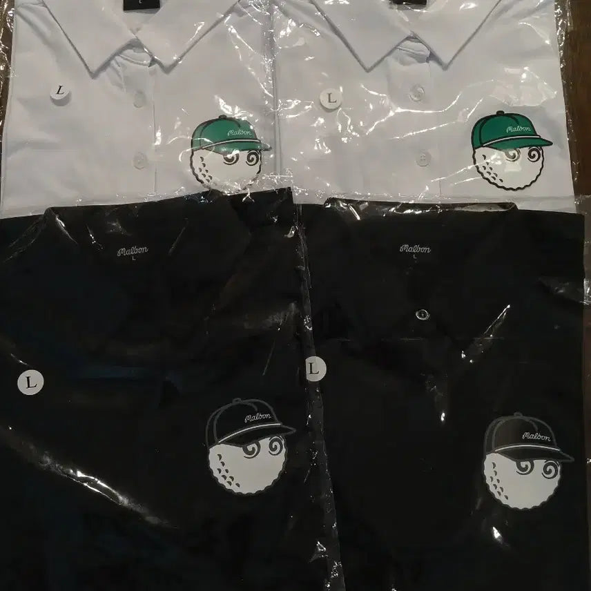 [BUNJANG] Malbon Women's Golfwear Cooling Short-Sleeve Polo T-Shirts Set (Black/White) / 말본 여성골프웨어 냉감 반팔 카라티 2장 세트 (블랙/화이트)