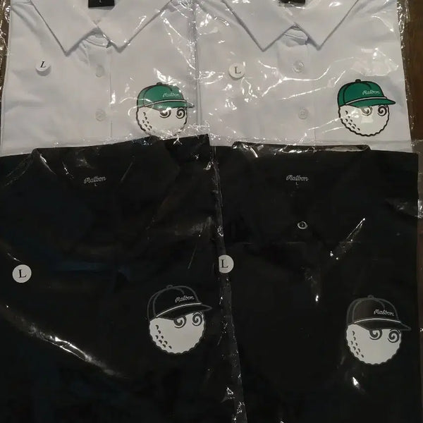 [BUNJANG] Malbon Women's Golfwear Cooling Short-Sleeve Polo T-Shirts Set (Black/White) / 말본 여성골프웨어 냉감 반팔 카라티 2장 세트 (블랙/화이트)