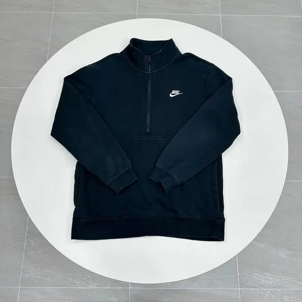 [BUNJANG] Nike NSW Club Brushed Half-Zip Pullover Black L / 나이키 NSW 클럽 브러쉬드 백하프 풀오버 블랙 L 100