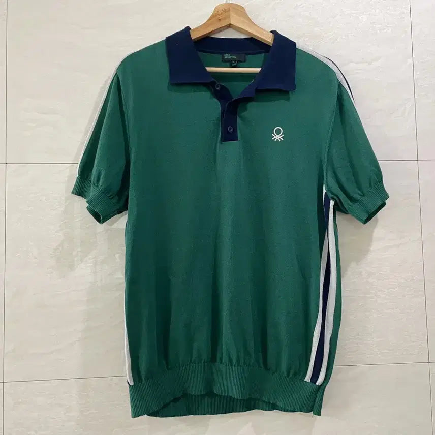 [BUNJANG] United Colors of Benetton Men's Short Sleeve Knit Polo Shirt XL / 베네통 / 반팔 카라니트, 남성 카라티 / XL(105)