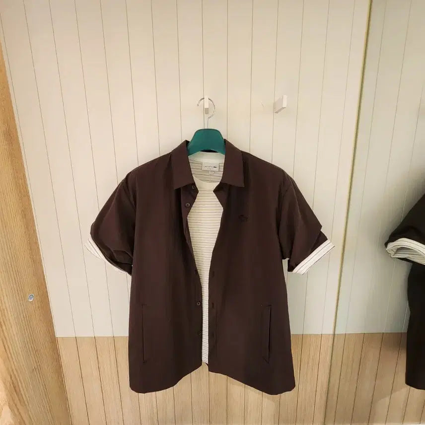 [BUNJANG] Lacoste Men's Outer-Style Short-Sleeve Shirt (Shacket) / (새상품) 라코스테 남성 아우터형 반팔 셔츠 (셔켓)