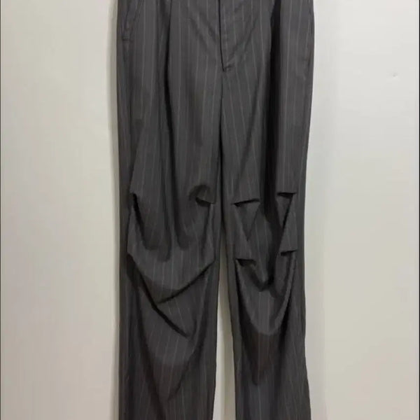 [BUNJANG] Hatching Room Grey Stripe Pants Size 4 / 해칭룸 그레이 스트라이프 팬츠