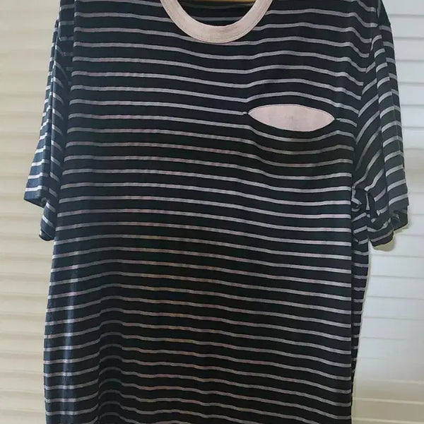 [BUNJANG] SYSTEM HOMME Stripe Pocket Short Sleeve T-Shirt / (시스템옴므) 스트라이프 포켓 반팔 티셔츠