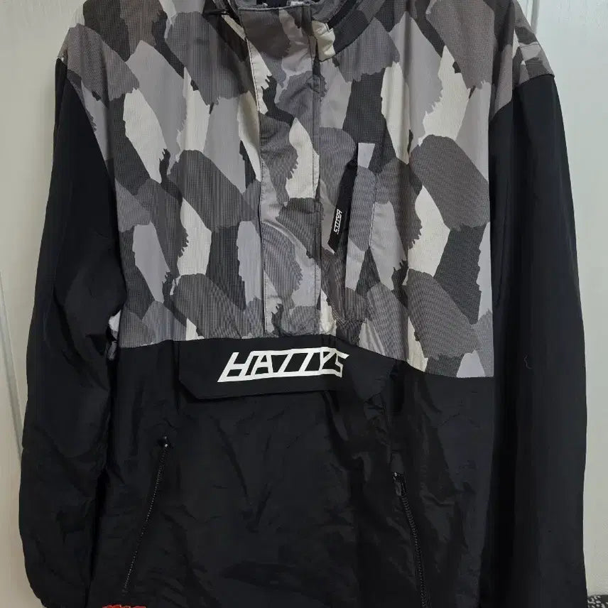 [BUNJANG] Hazzys Golf Anorak Windbreaker Jacket Black Camo XL (100-105) / 헤지스 골프 바람막이 아노락 100~105