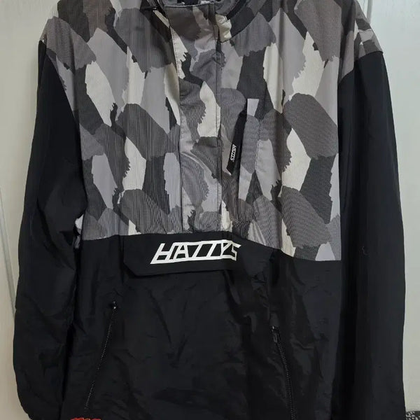 [BUNJANG] Hazzys Golf Anorak Windbreaker Jacket Black Camo XL (100-105) / 헤지스 골프 바람막이 아노락 100~105