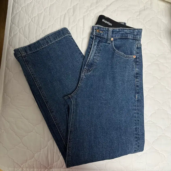 [BUNJANG] McGooDgun Fate 7601 Semi-Wide Fit Medium Indigo Denim Pants Size 28 / 맥우드건 7601 데님 팬츠 청바지 미디움인디고 28사이즈