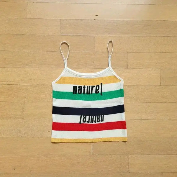 [BUNJANG] Rainbow Camisole Knit Tank Top / 캐미솔 끈나시 니트 바캉스 무지개