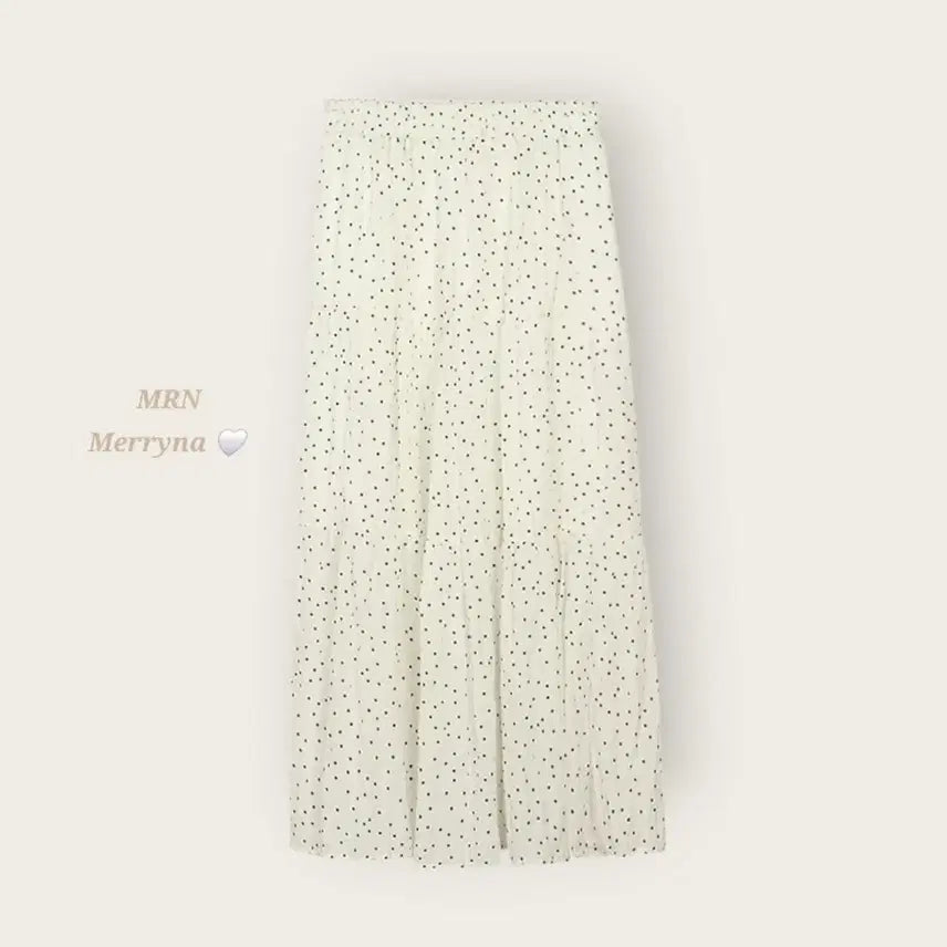 [BUNJANG] MERRYNA Polka Dot Shirring Banding Long Skirt / [빠른배송] 도트 셔링 밴딩 롱 스커트
