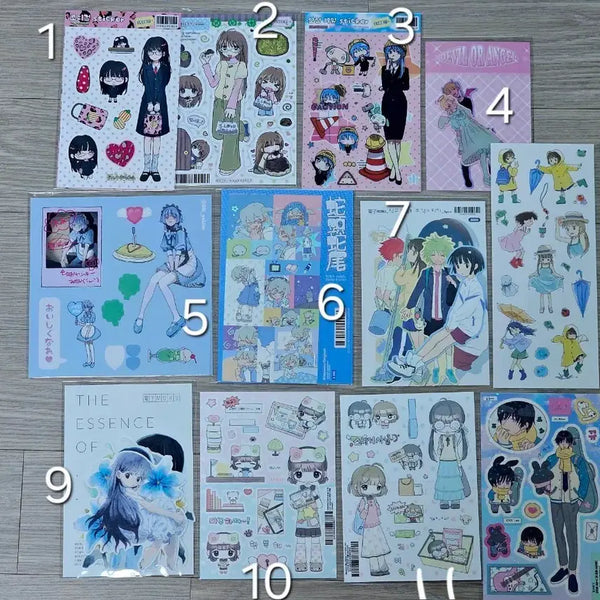 [BUNJANG] Kim Moyanggun, Kim Yunsue, Kossundoosun, Moru, Kkumokkumo, Kkumdarag Sticker Set / [스티커 판매] 김모양군, 김윤수, 꼬순도순, 모루, 꾸모꾸모, 꿈다락