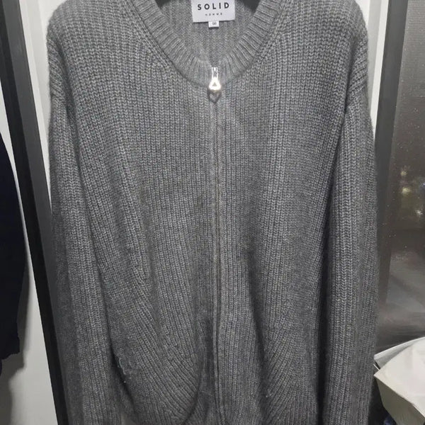 [BUNJANG] Solid Homme Zip-Up Knit Grey / 솔리드옴므 집업 니트 그레이 새상품입니다