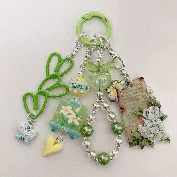 [BUNJANG] Flower Pendant Keychain / 꽃 펜던트 키링