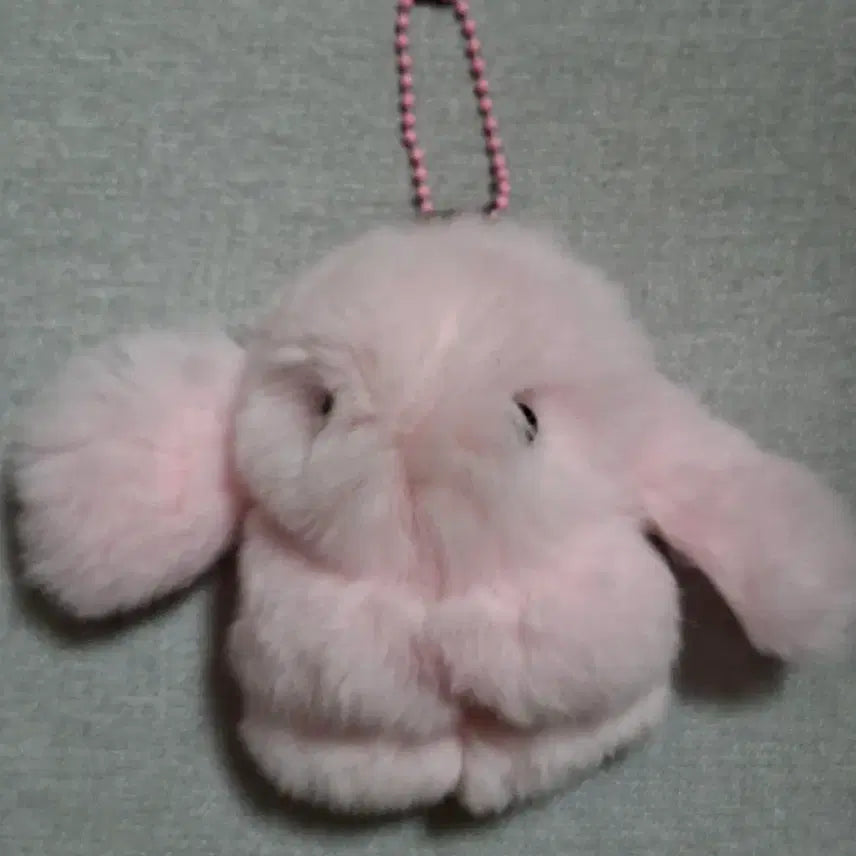 [BUNJANG] Pink Faux Fur Bunny Charm / 3 핑크색 퍼 소재 토끼 키링