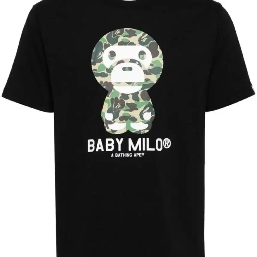 [BUNJANG] BAPE BABY MILO Camo T-shirt Black / 베이프 베이비 마일로 카모 반팔티 블랙