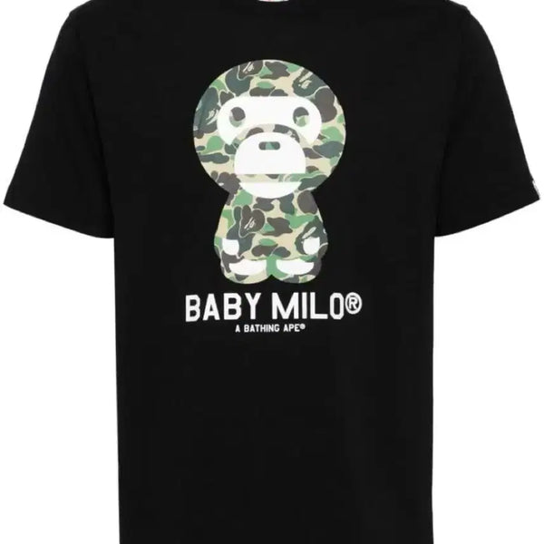 [BUNJANG] BAPE BABY MILO Camo T-shirt Black / 베이프 베이비 마일로 카모 반팔티 블랙