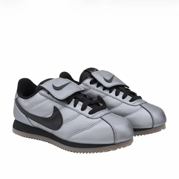 [BUNJANG] Nike Cortez Leather SE Metallic Cool Grey Black Women's Shoes / (새상품)나이키 코르테즈 레더 SE 메탈릭 쿨 그레이 블랙 225