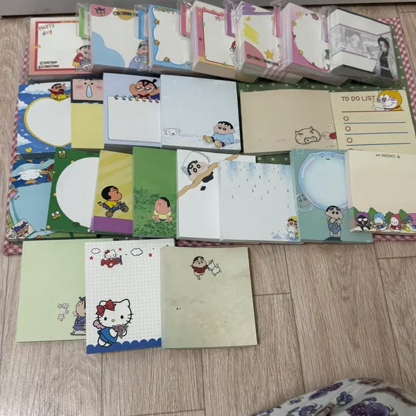 [BUNJANG] Crayon Shin-chan, Hello Kitty, Doraemon Memo Pad Set / 짱구 키티 도라에몽 떡메모지 세트