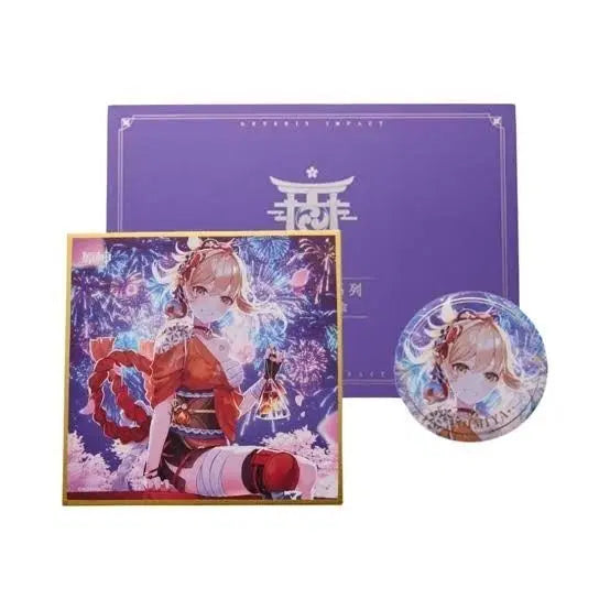 [BUNJANG] Genshin Impact Yoimiya Birthday Box (Color Card + Can Badge) / 원신 운명의 날 요이미야 생일 박스(색지+캔배지)
