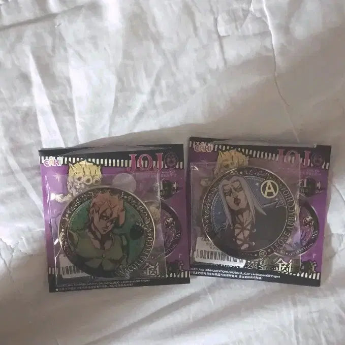 [BUNJANG] JoJo's Bizarre Adventure Gold Plated Can Badges Panacotta Fugo & Leone Abbacchio Bundle Set / 죠죠 금장 캔뱃지 판나코타 푸고&레오네 아바키오 일괄