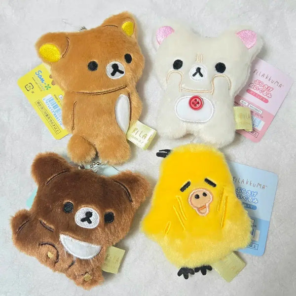 [BUNJANG] Rilakkuma Korilakkuma Chairoikoguma Kiiroitori Plush Mascot / 리락쿠마 코리락쿠마 차이로이코구마 키이로이토리 마스코트 납작