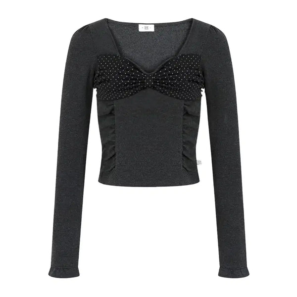 [BUNJANG] Dainy Sugar Top Charcoal Long Sleeve T-Shirt / 데이니 슈가탑 차콜