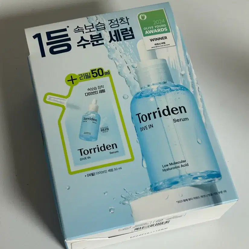 [BUNJANG] Torriden Dive-In Low Molecular Hyaluronic Acid Serum Set (50ml + 50ml Refill) / 토리든 다이브인 저분자 히알루론산 세럼 50ml+리필 50ml