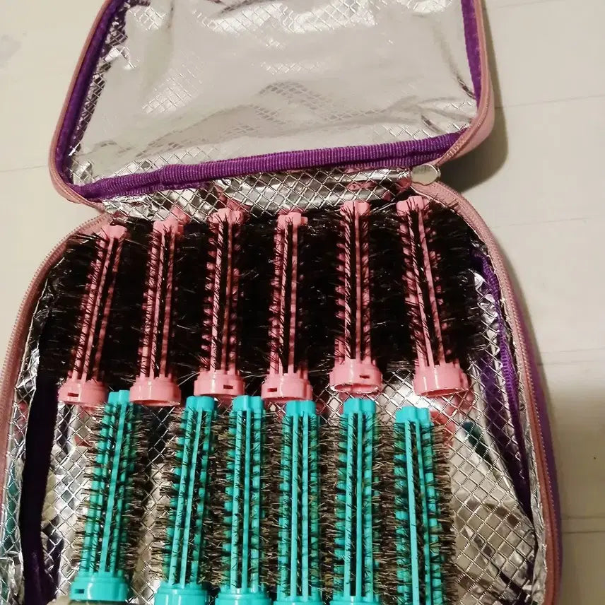 [BUNJANG] Volume Hair Roll Set with Clips and Pouch / 펌프 볼륨 헤어롤 셋트