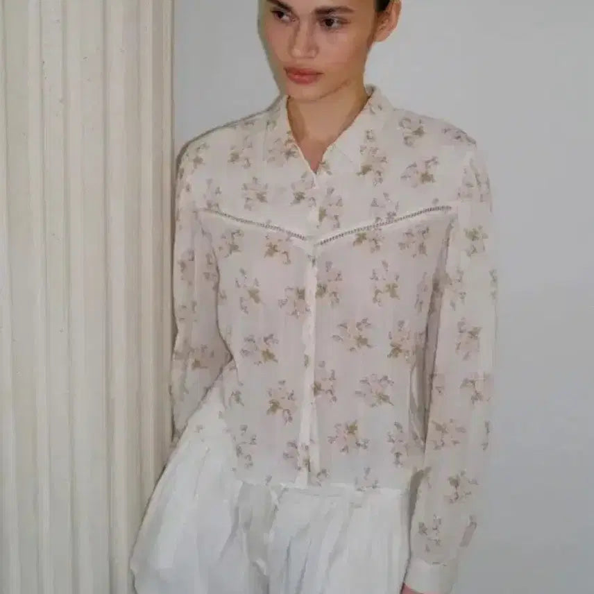 [BUNJANG]  Elwood Cottage Floral Shirt Ivory / 엘무드 우먼 코티지 플로럴 셔츠 아이보리