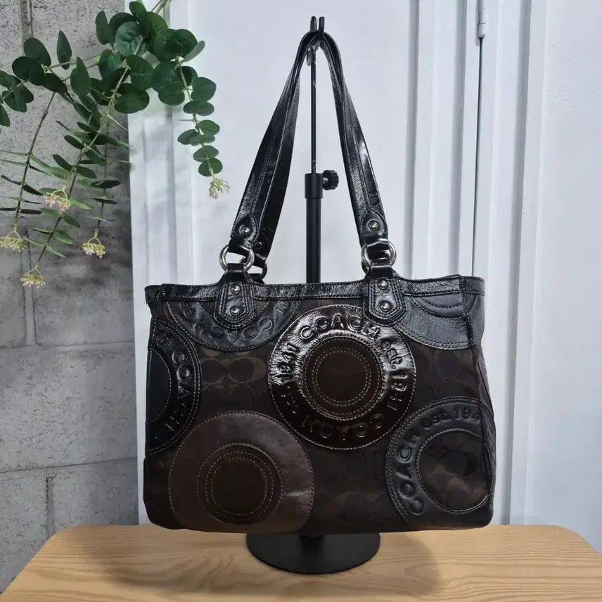 [BUNJANG] Coach Circle Patchwork East West Tote Bag / 코치 coach 써클 패치워크 이스트 웨스트 토트백(