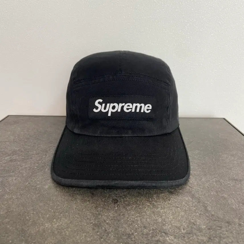 [BUNJANG] Supreme Box Logo Washed Black Camp Cap Hat / (OS) 슈프림 박스로고 캠프캡 모자 워시드 블랙