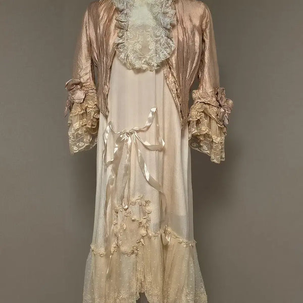 [BUNJANG] Antique Silk Moire Lace Bodice Jacket / 앤틱 실크 모아레 레이스 보디스 자켓