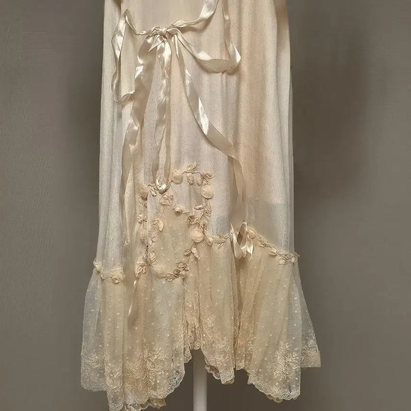 [BUNJANG] Antique Ribbonwork Rose Lace Skirt / 앤틱 리본워크 장미 레이스 스커트