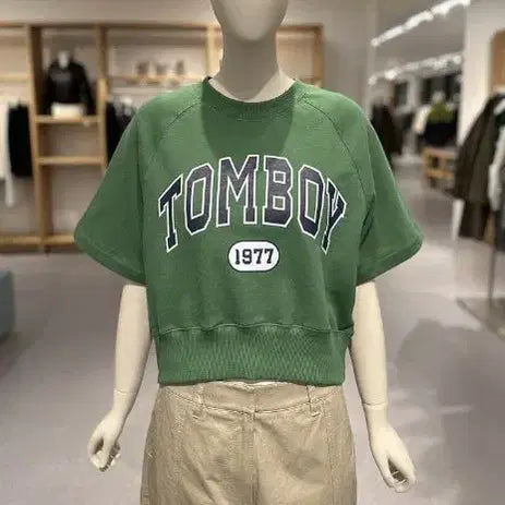 [BUNJANG] Studio Tomboy Cropped Short Sleeve Sweatshirt T-Shirt F / 스튜디오톰보이 크롭 반팔 맨투맨 티셔츠 F