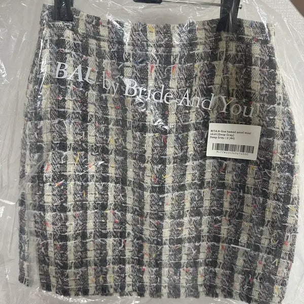 [BUNJANG] Bride And You RITA H-line Tweed Wool Mini Skirt / 브라이드앤유 리타 H-line 트위드 울 미니스커트 (RITA H-line tweed wool mini skirt)