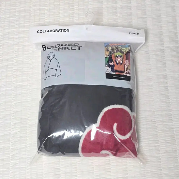 [BUNJANG] Naruto SPAO Collaboration Akatsuki Hooded Blanket / 나루토 스파오 콜라보 팝업 아카츠키 후드담요