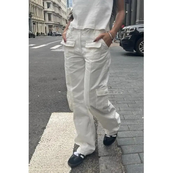 [BUNJANG] Brandy Melville Kim Cargo Pants White Y2K / 브랜디멜빌 킴 카고 팬츠 화이트 y2k