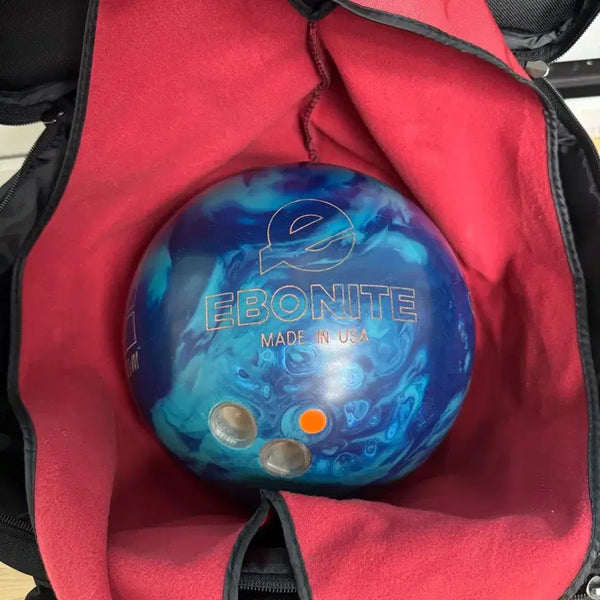 [BUNJANG] Ebonite Gamebreaker 2 Bowling Ball (15lb) with 1-Ball Roller Bag and 2 Wrist Cuffs / 에보나이트 볼링공, 1구 롤러백, 볼링 아대 2개 일괄