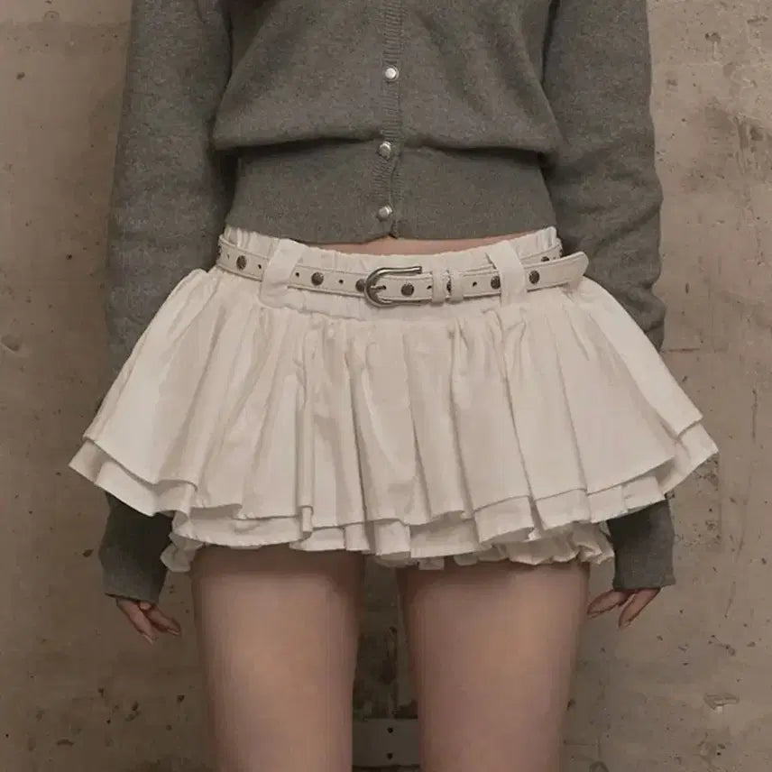 [BUNJANG] Khaki Point Cancan Skirt Pants (Ivory, Black, Beige) / 카키 포인트Cancan Skirt Pants (ivory, black)