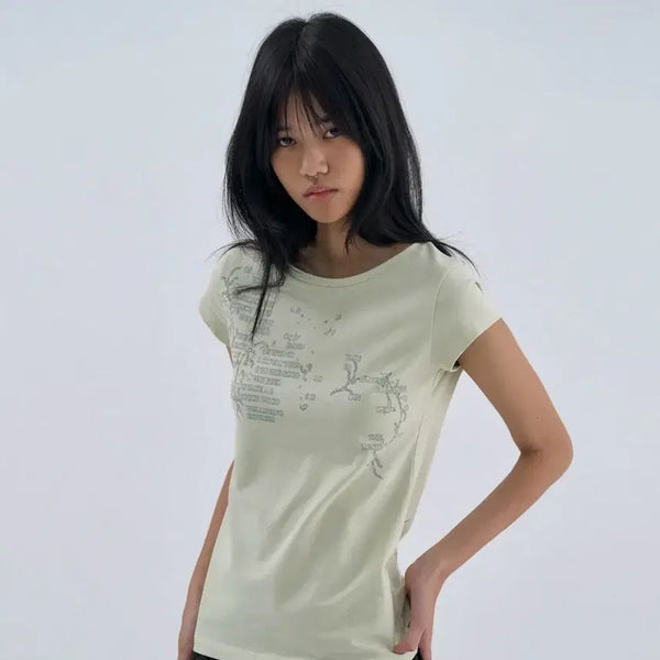 [BUNJANG] Wellbeing Express Message Vine Half Sleeve Mint L / 웰빙익스프레스 message vine half sleeve 민트 L