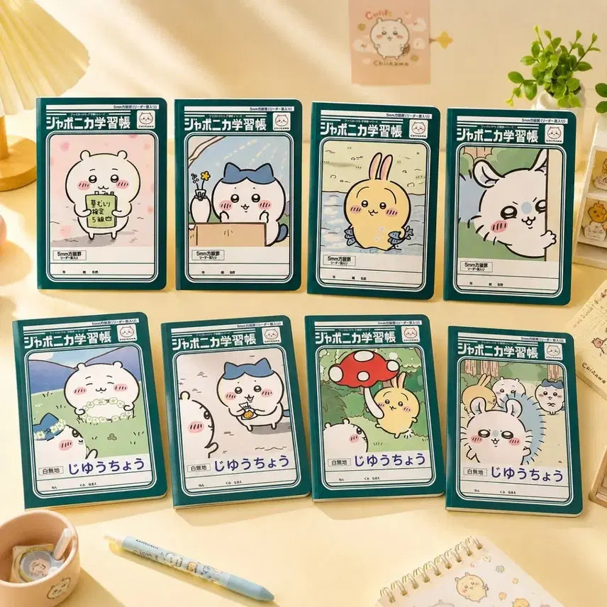 [BUNJANG] Chiikawa x Japonica Study Notebook - Hachiware & Usagi / 치이카와 자포니카 학습장 문구 노트 공책 하치와레 우사기